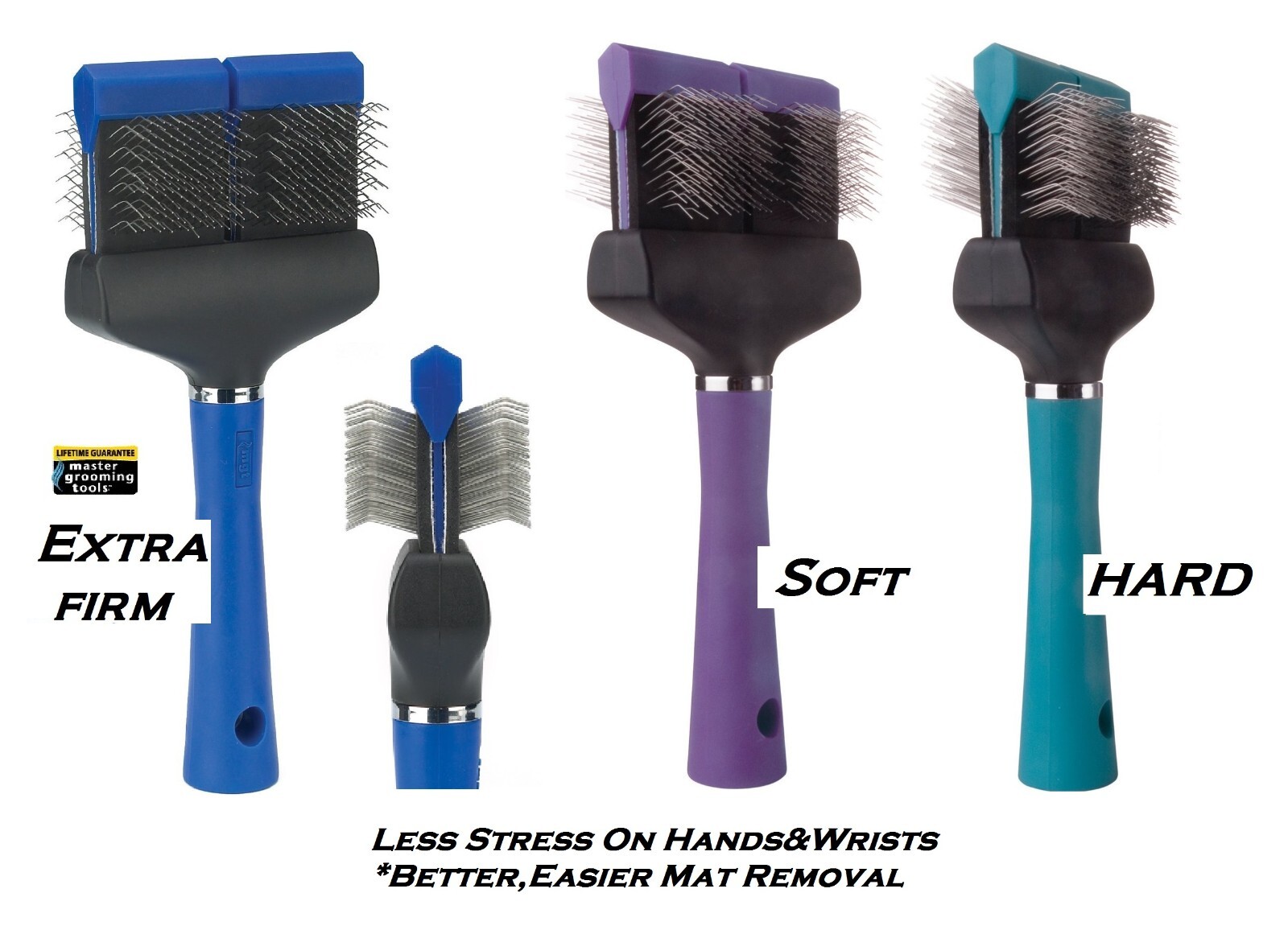 3 FLEXIBLE DOUBLE WIDE&TWO-SIDED SLICKER BRUSH GROOMING SET DOG Hair Mat Removal