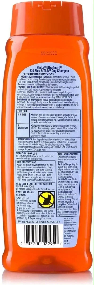 H A R T Z Ultra Guard Dog Shampoo ~ Fresh Citrus Scent 18 fl oz Each