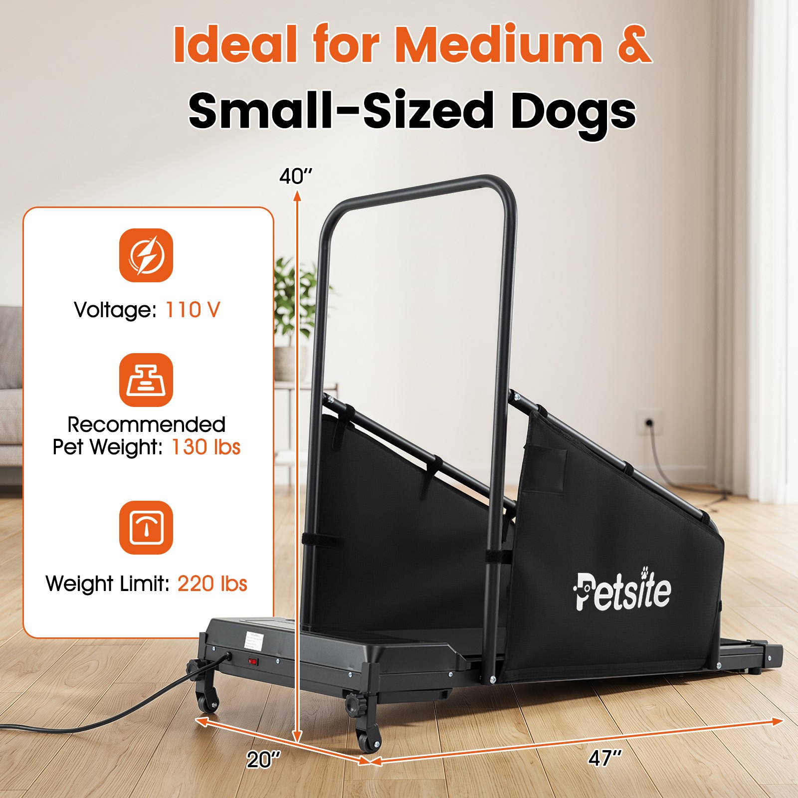 Dog Treadmill for Small & Medium Dogs w/ Remote Control & LCD Display for Home