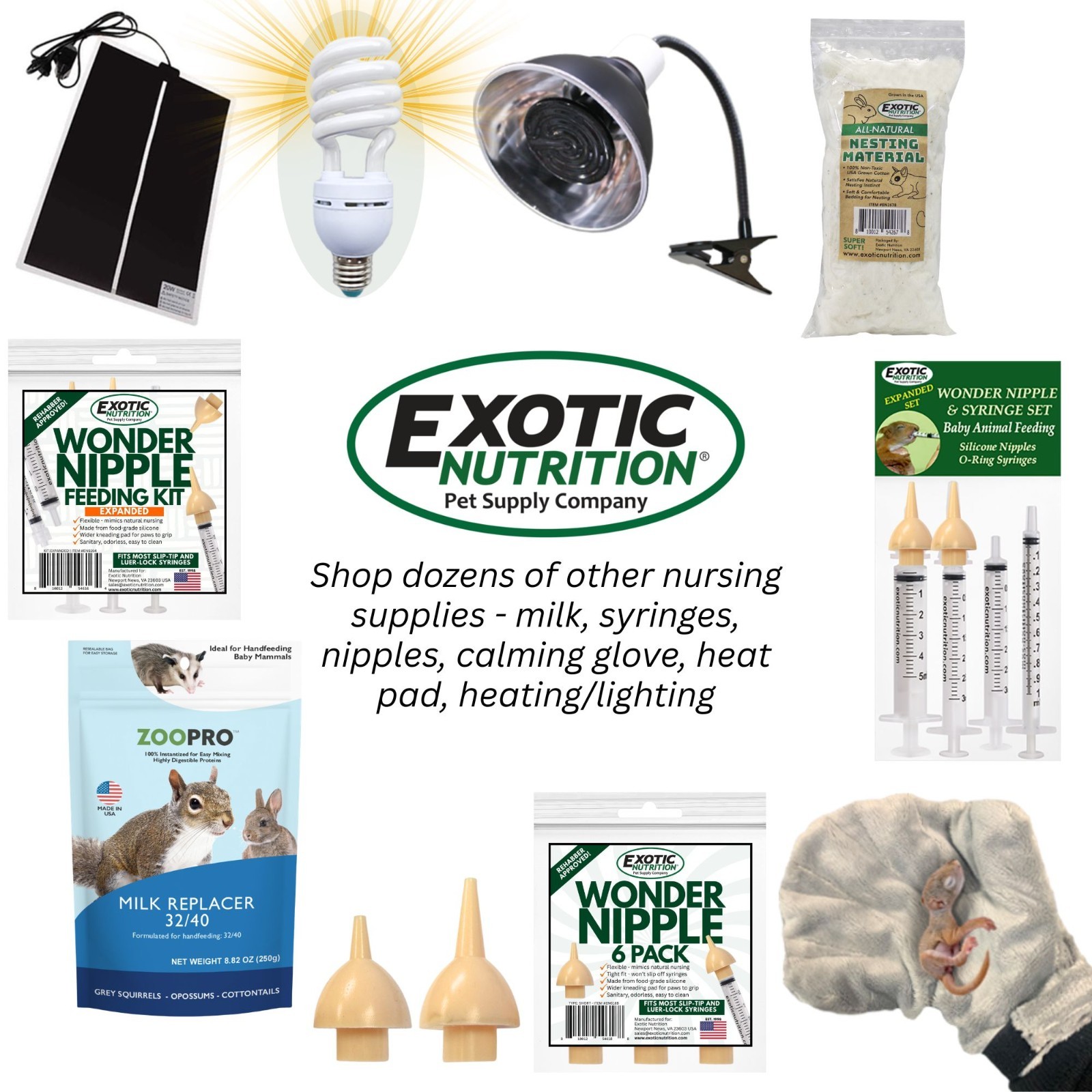 Baby Animal Nursing Set (Expanded) -Milk Replacer Feeding Syringe, Glove