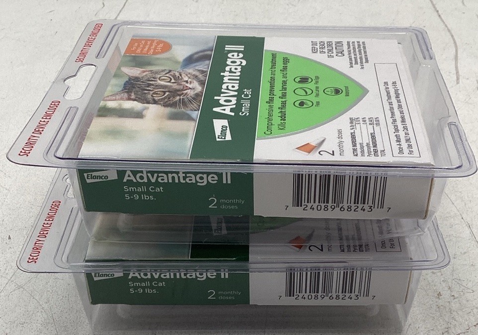 Elanco Advantage II Flea Control for Small Cats 5-9 Lbs 4 total doses Lot of 2