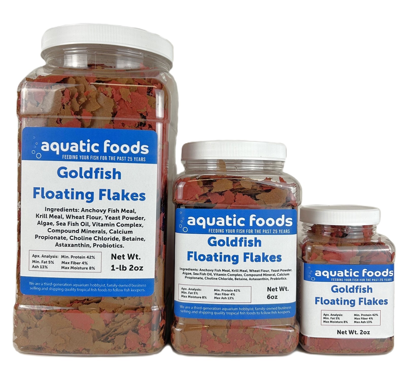 Goldfish Flakes for ALL Aquarium Goldfish, Koi and All Pond Fish. WL-JAR