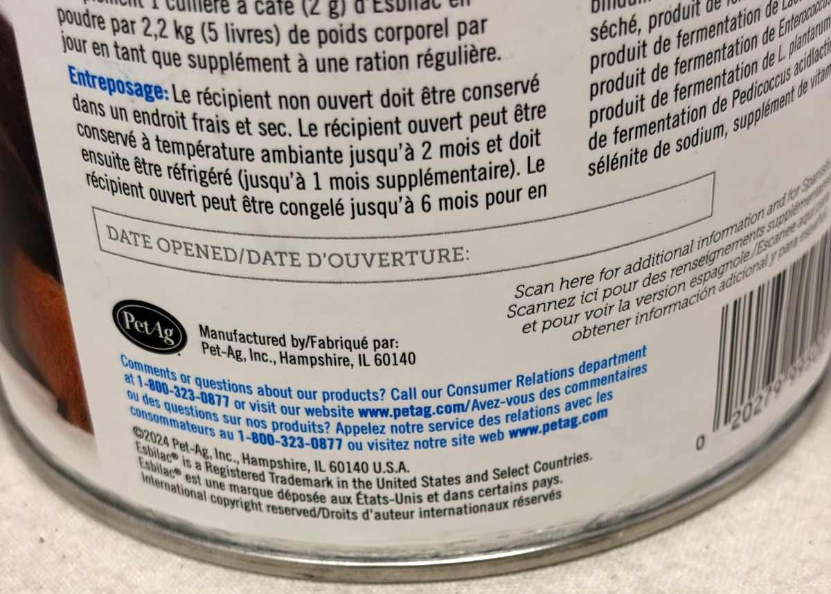 PetAg Esbilac Puppy Milk Replacer Powder 12 oz Prebiotics Best By 11/2026