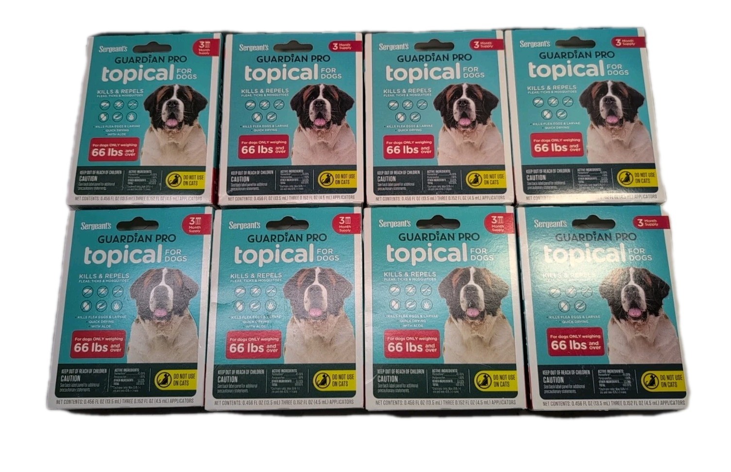 8 Sergeant’s Guardian Pro Topical Treatment for Dogs 66 Lbs Over, 3 Treatments