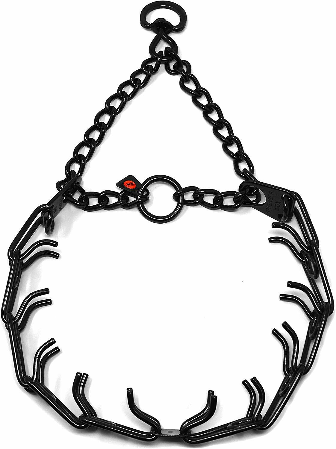 Herm Sprenger Black Stainless Steel Prong Dog Training Collar With Swivel