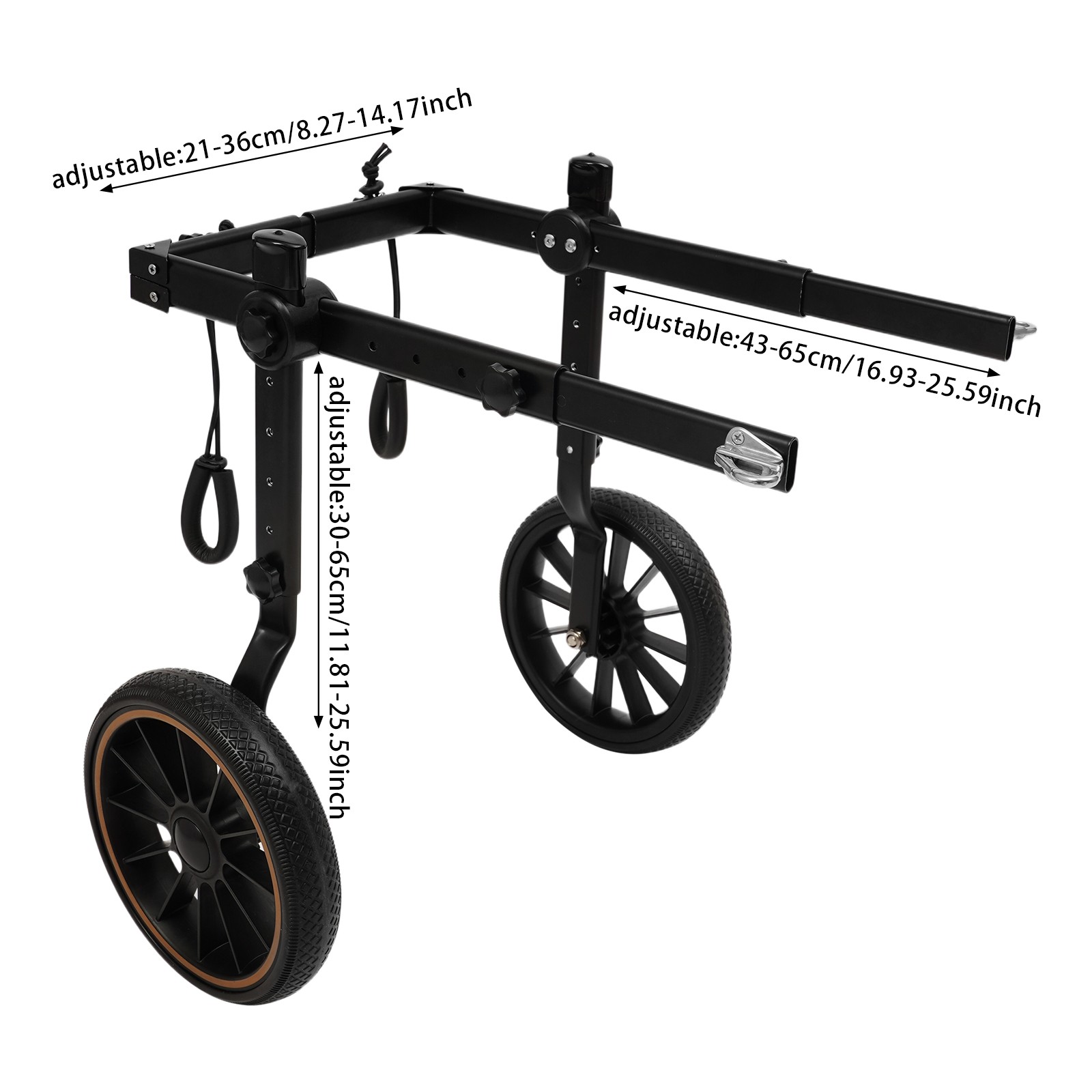 2-Wheel Dog Wheelchairs for Back Legs Adjustable Pet Rehabilitation Walking Aid