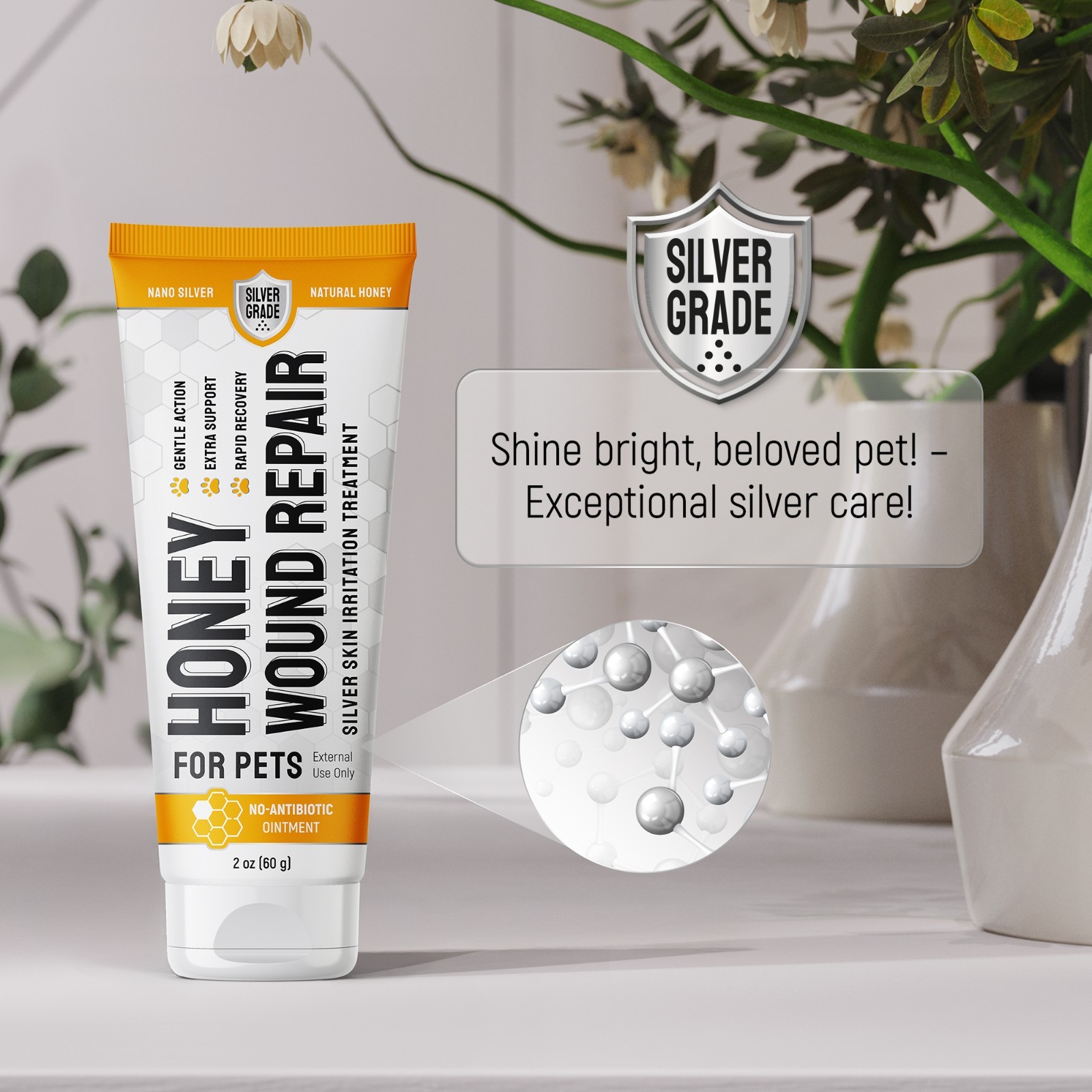 Honey & Silver Wound Ointment for Dogs & Cats – Hot Spot & Skin Care