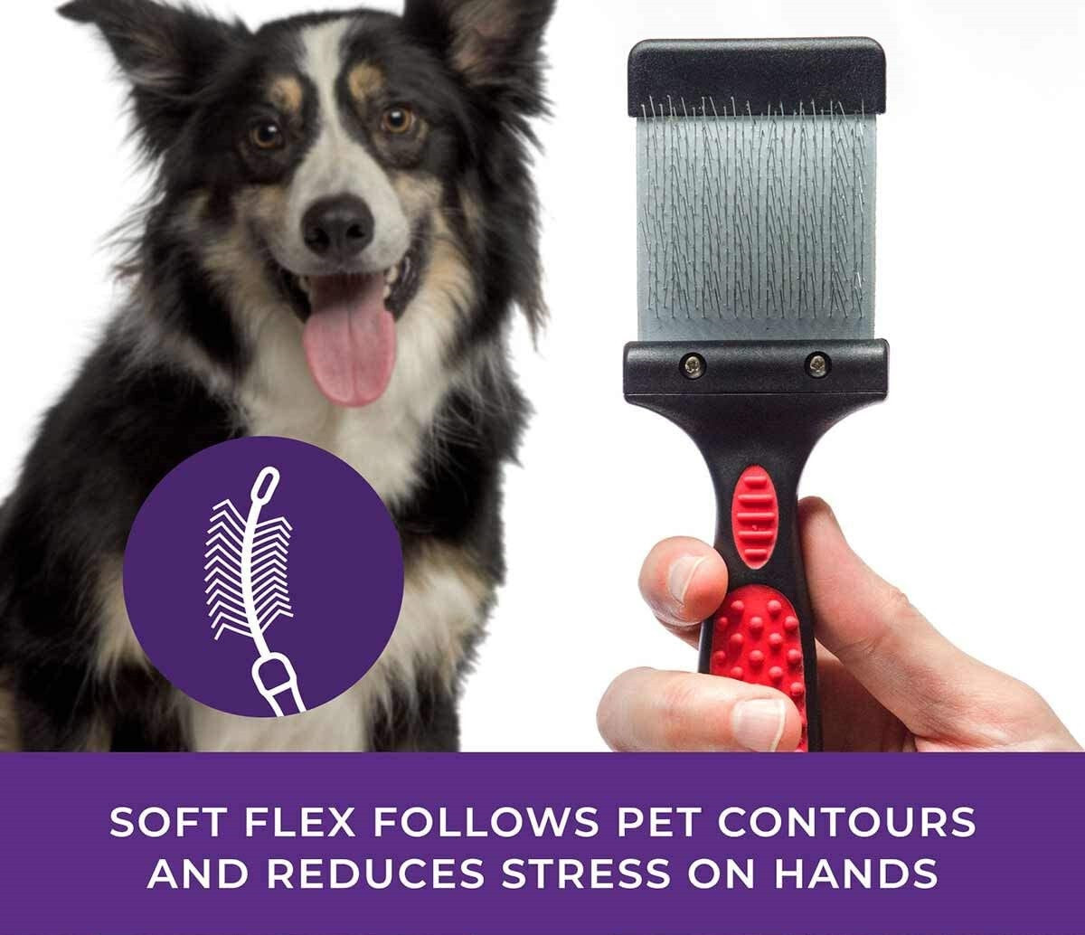 PRO Pet FIRM Single-Wide DOUBLE-SIDED FLEXIBLE SLICKER BRUSH Dog Cat Mat Breaker