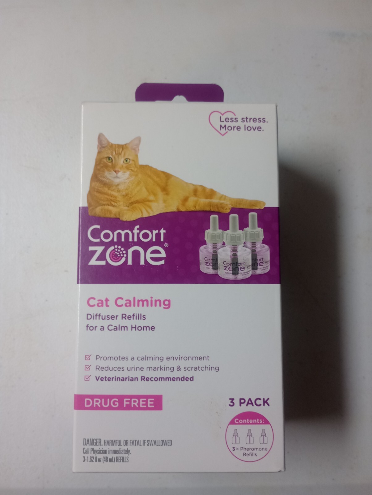 Comfort Zone Cat Calming Diffuser Refills – 3 x 1.62 fl oz bottles 1P
