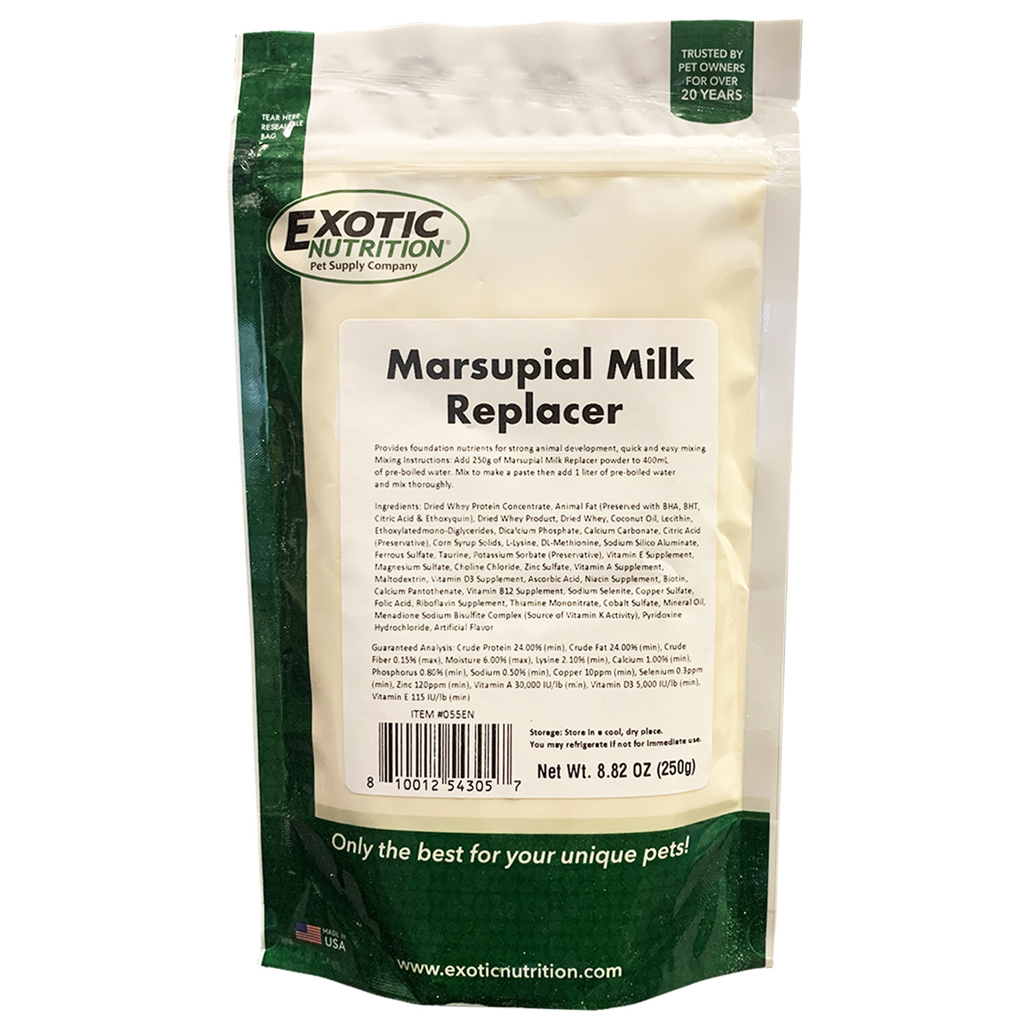 Marsupial Milk Replacer (250 g.) – Healthy Powdered Formula – For Baby Animals