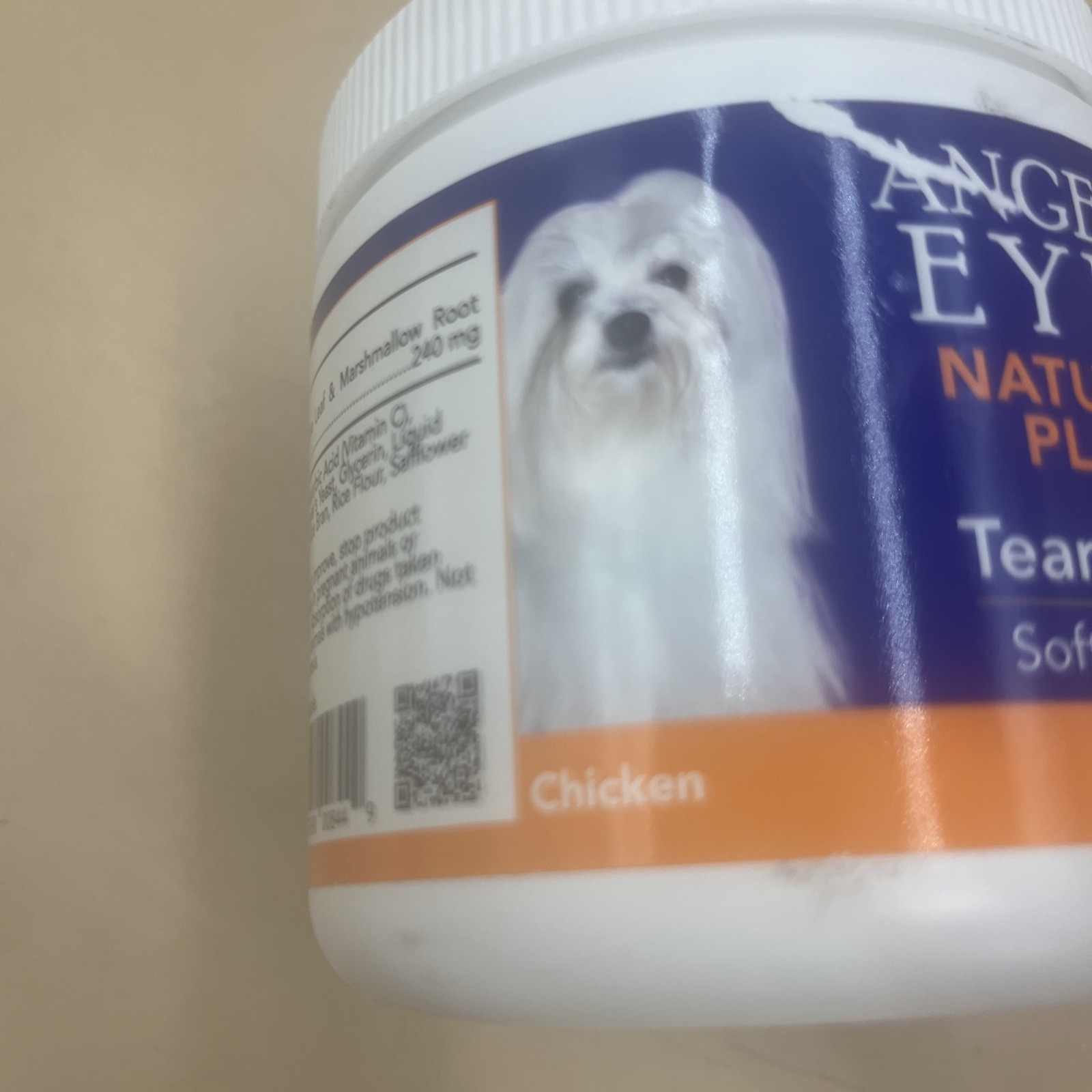 Angels’ Eyes Tear Stain for Dogs Chicken Flavor 90 Count Soft Chews. Exp 10/26