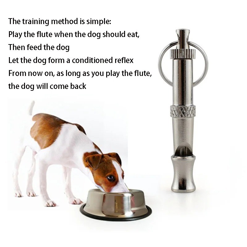 Stainless Steel Dog Whistle Adjustable Bark Control Training Puppy Genuine
