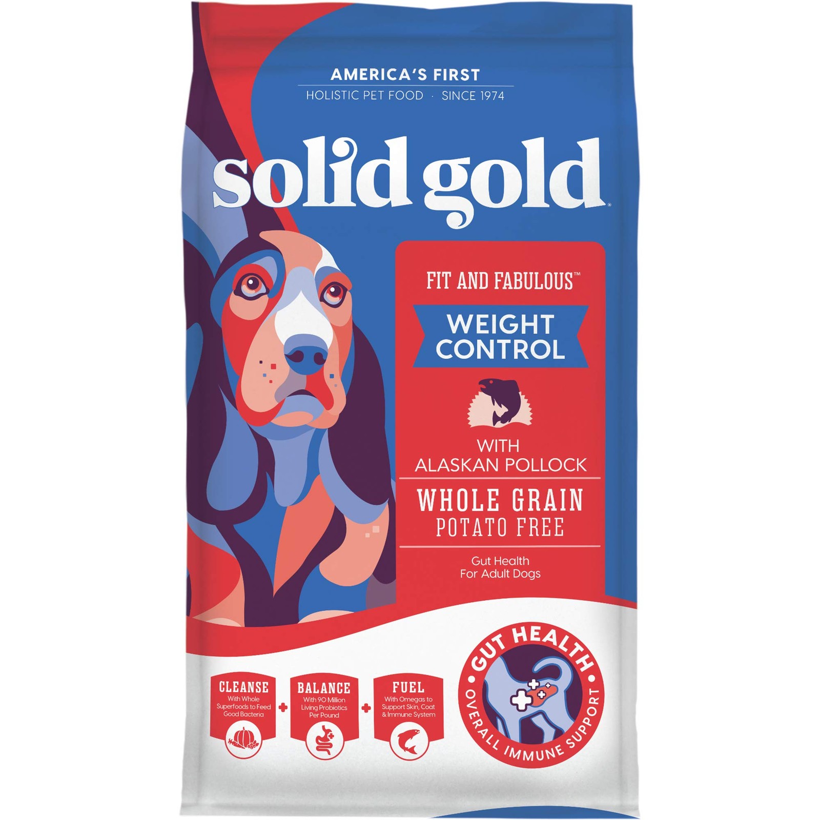 Solid Gold Healthy Weight Management Dry Dog Food for Adult & Senior 4 Pound