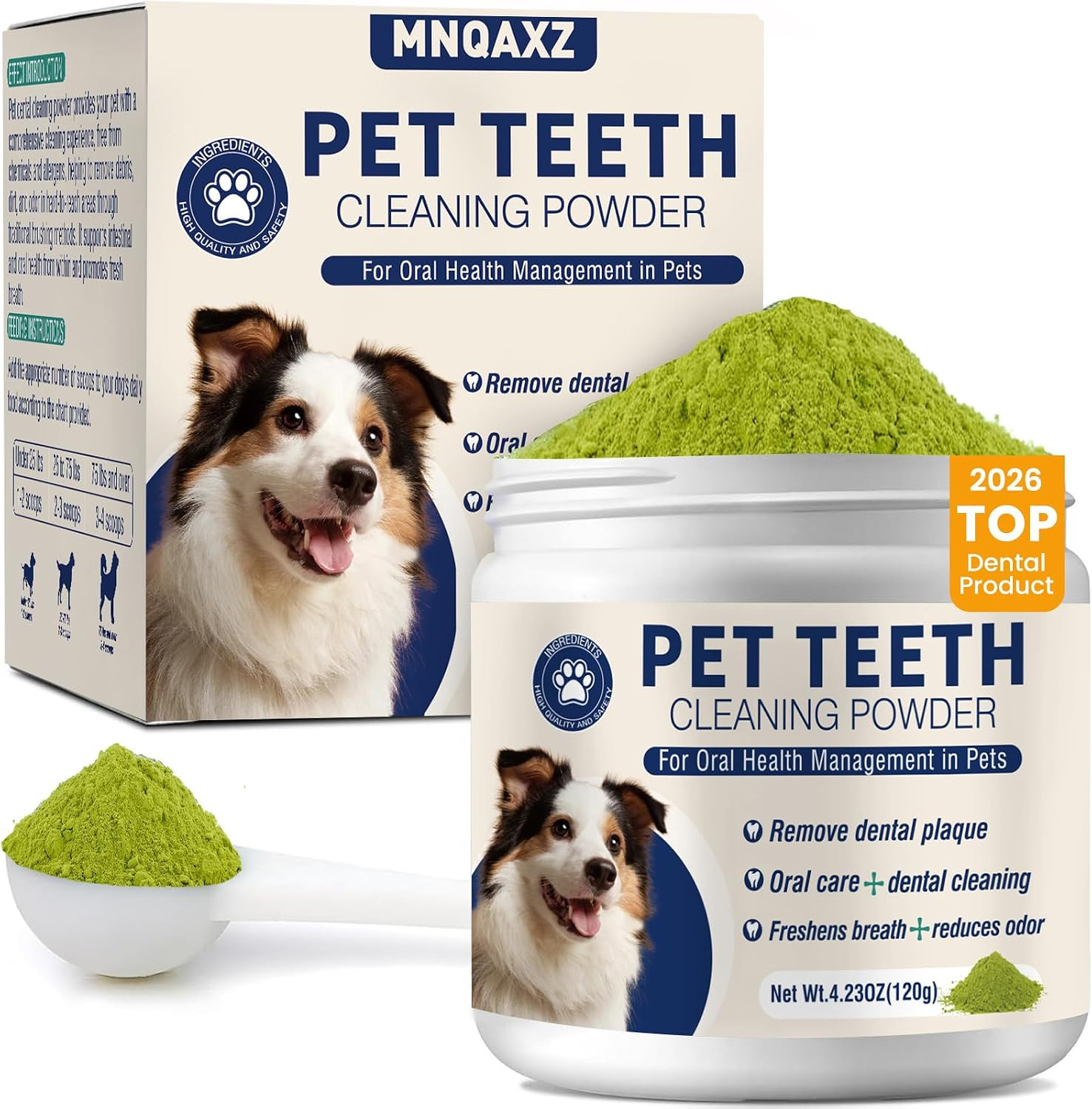 Dental Powder for Dogs Teeth Fresh Breath and Teeth Cleaning Contains Natural In