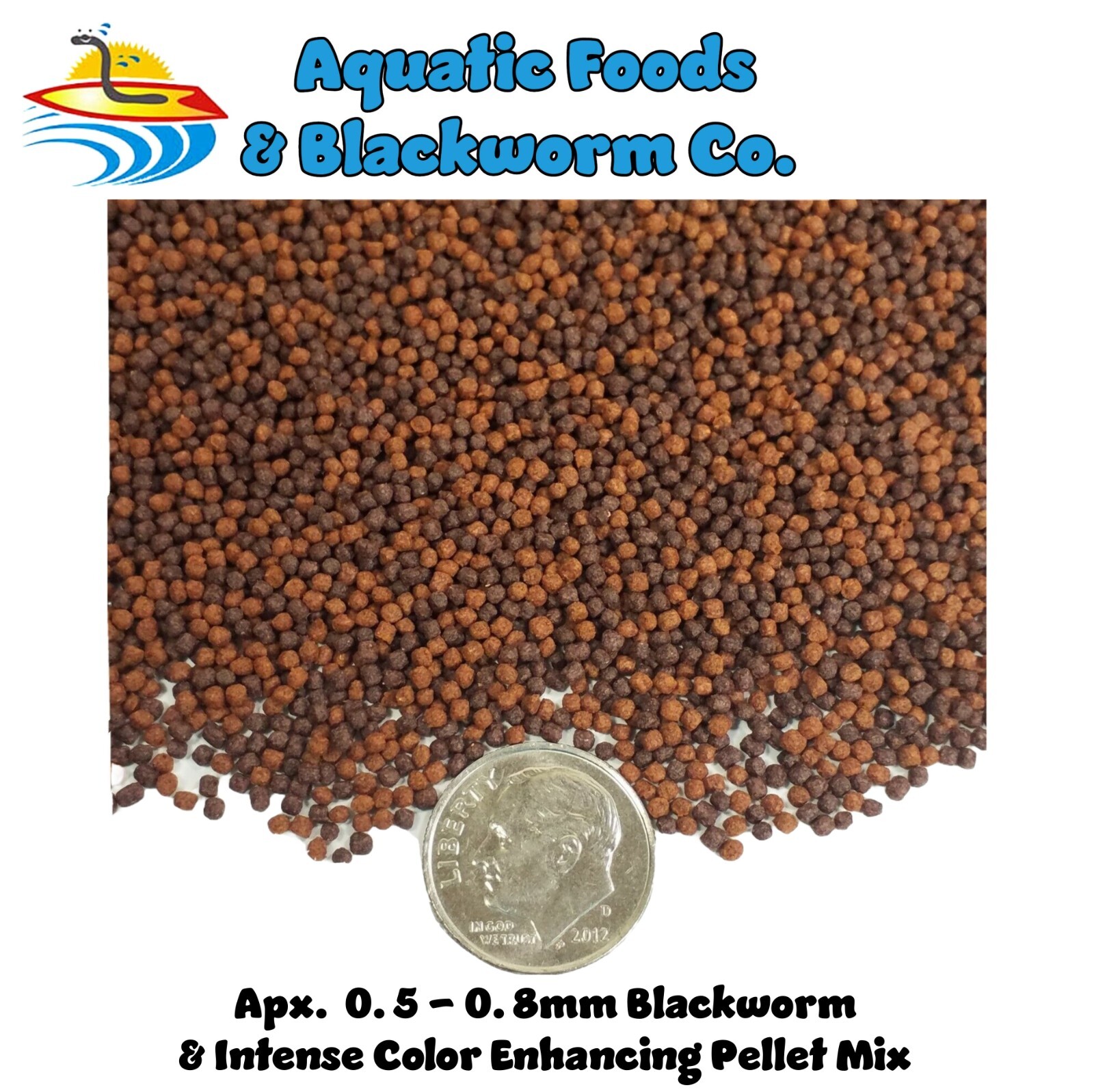0.5 – 0.8mm Blackworm & Intense Coloring Pellet Mix, Cichlids, Discus, Baby Koi