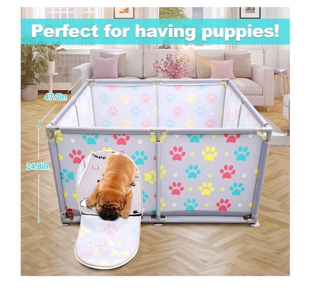 2026 Upgraded Whelping Box for Dogs,24.8’’Extra Tall Dog Whelping Pe