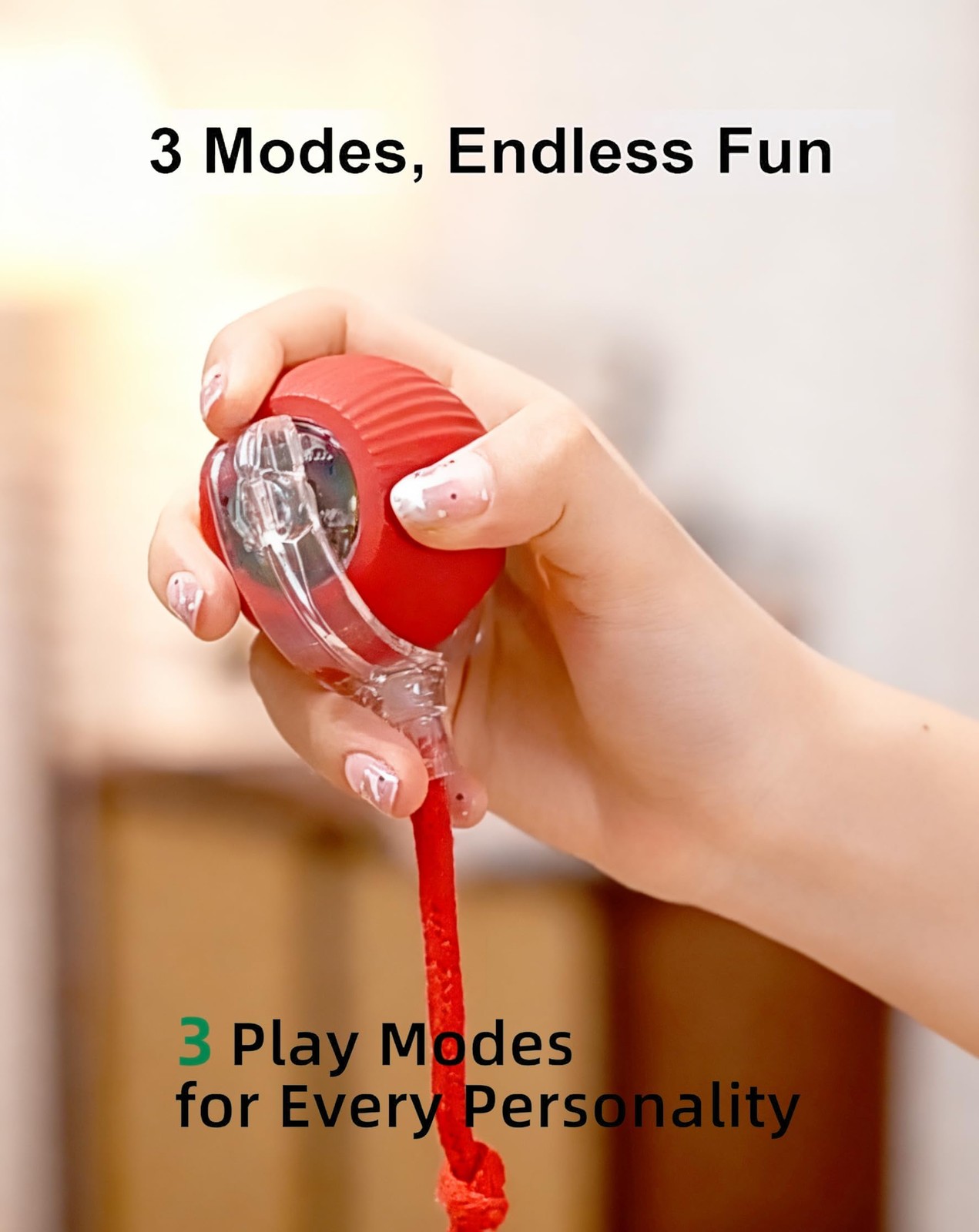 Liedrg Interactive Cat Toy Ball for Indoor 3.15 x 2.56 x 2.36 inches, rad