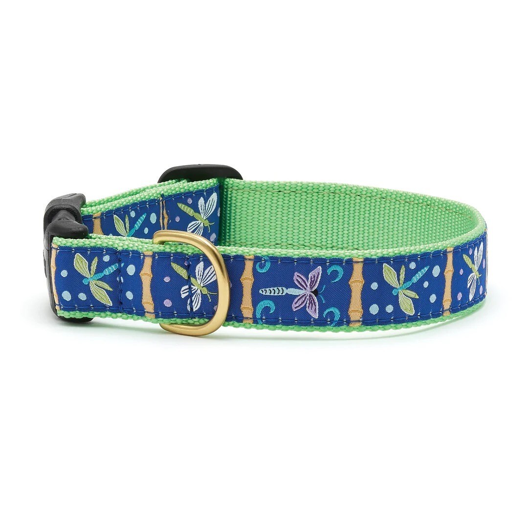 Up Country Dog Collar, Dragonfly, Adjustable Made In USA, XS S M L XL XXL