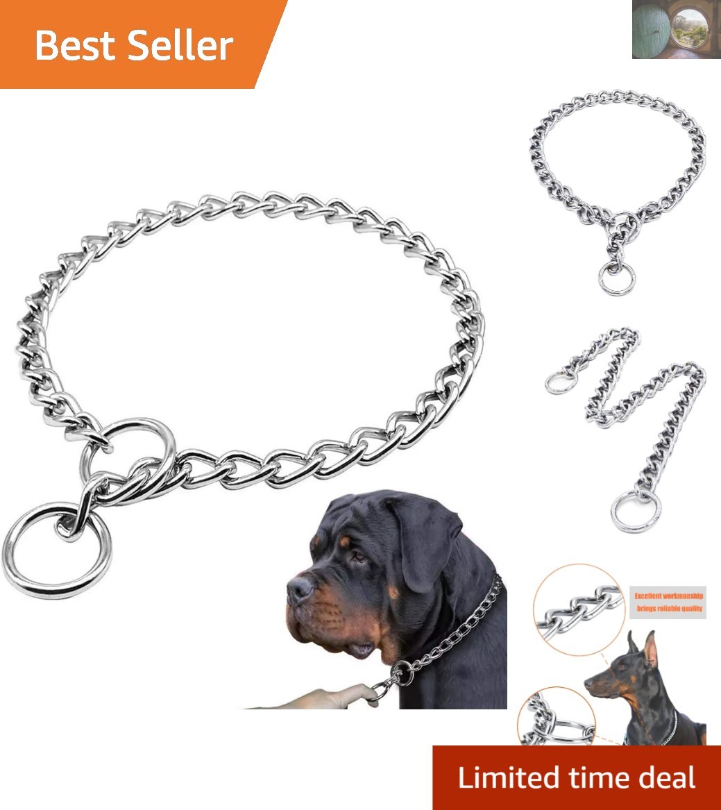 Elegant Silver Alloy Steel Dog Collar – 3.0mm for Effective Behavior Correction