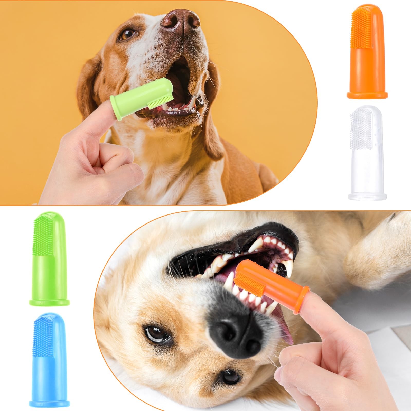 mekueeex 64 Packs Dog Toothbrush Soft Finger Brushes Pet Easy As Show