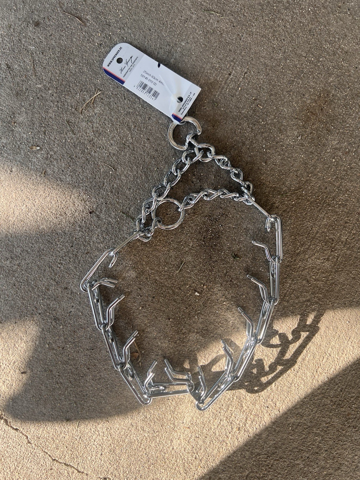Herm Sprenger Stainless Steel Prong Dog Training Collar Ultra-Plus 25in x 4mm