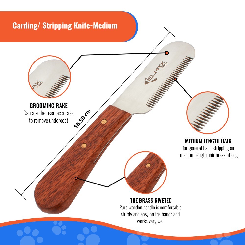 Elmax Pro stripping knife for dogs hand stripping tools for dog grooming Pack 6