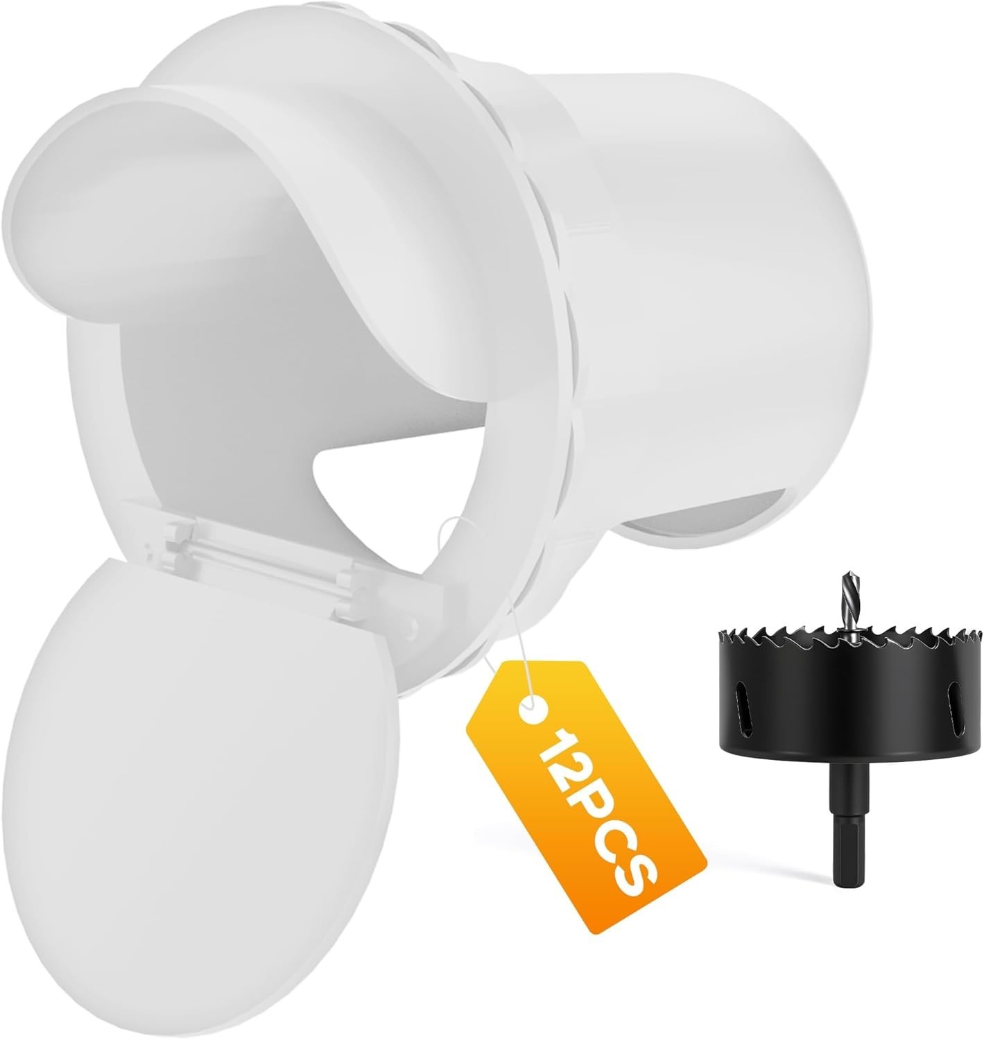 Chicken Feeder Port 12 Pack Poultry No Waste Port Kit with Stopper Lid, 1 Hol…
