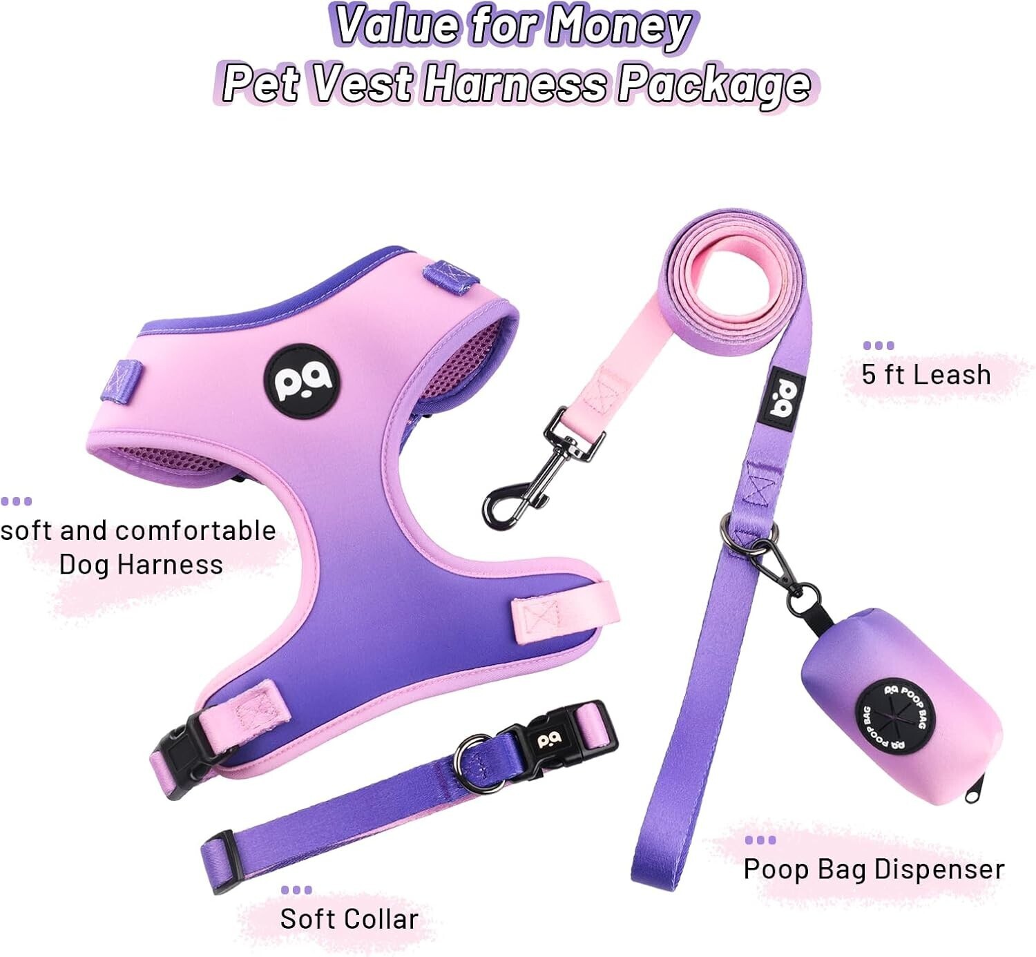 No Pull Dog Pet Harness Adjustable Control Vest Set Dogs XS S M L