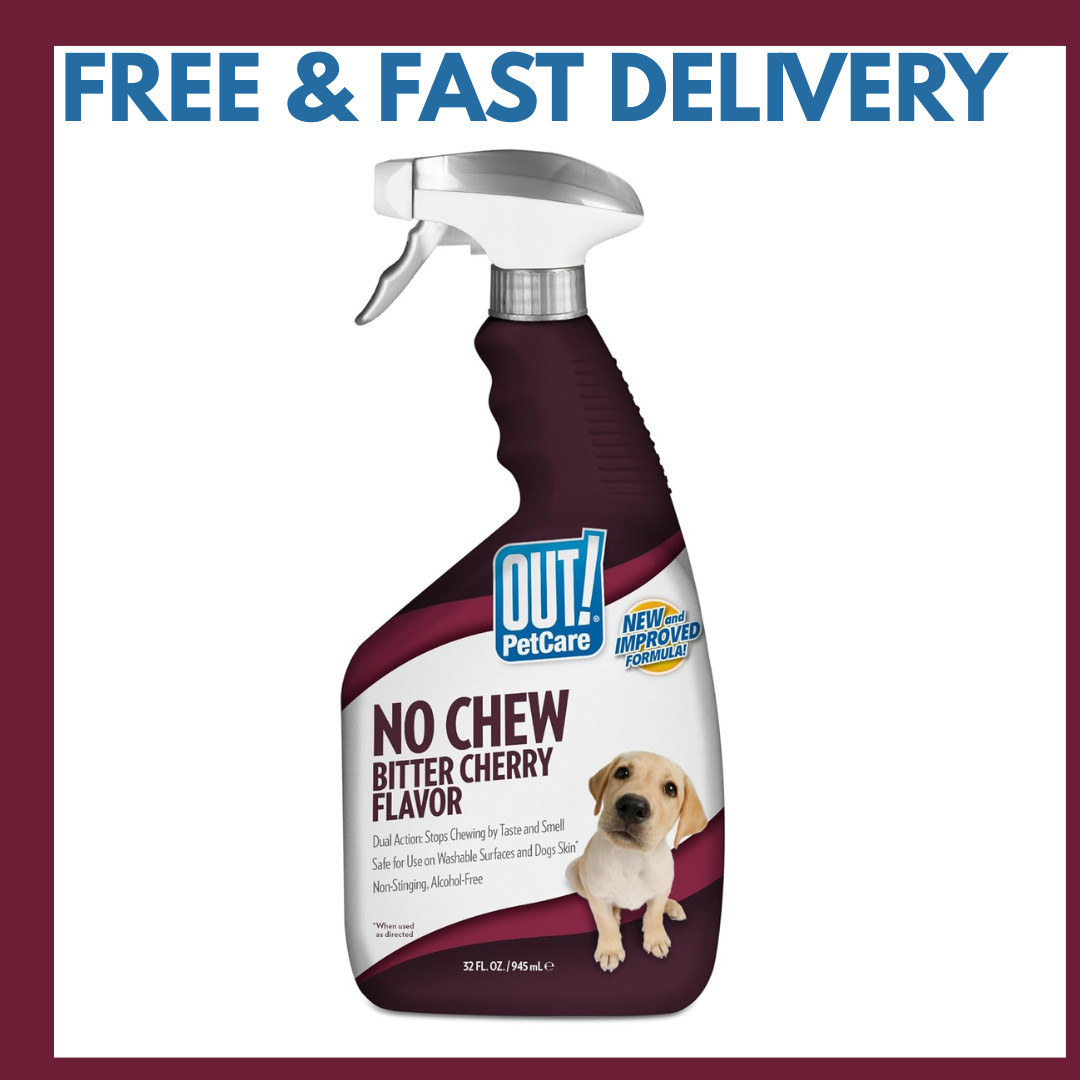 OUT! PetCare No Chew Bitter Cherry Flavor Deterrent, Puppy Training, 32 oz