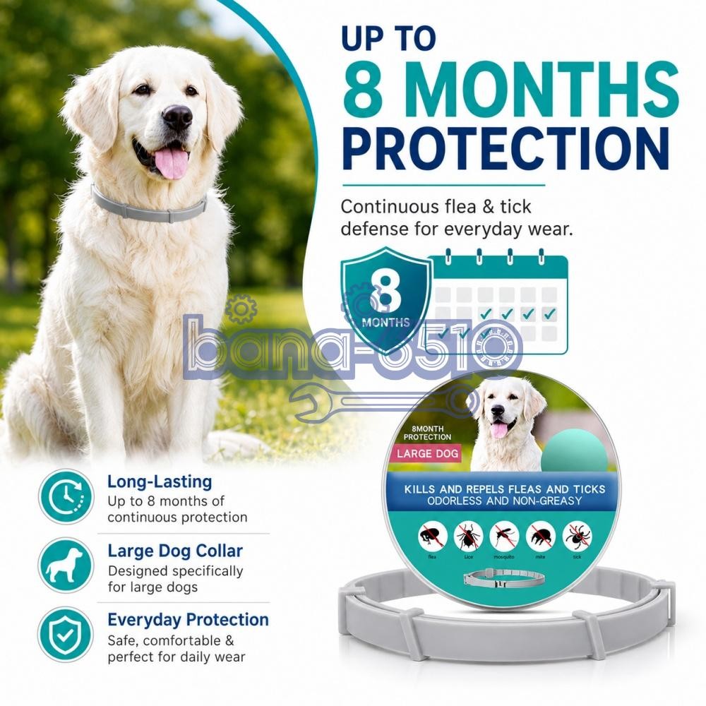 Dog collar Flea and Tick 8 Months Protections Adjustable Pet Collar for Dogs New