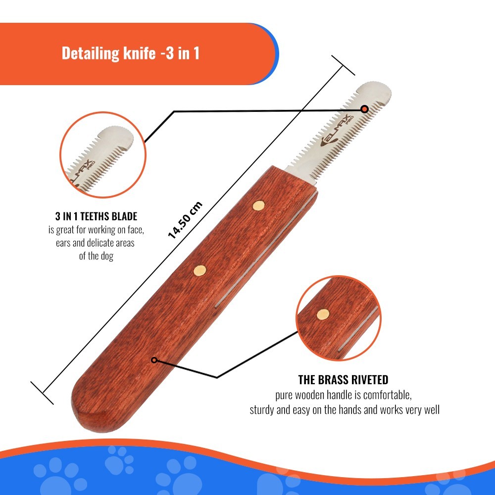 Elmax Pro stripping knife for dogs hand stripping tools for dog grooming Pack 6