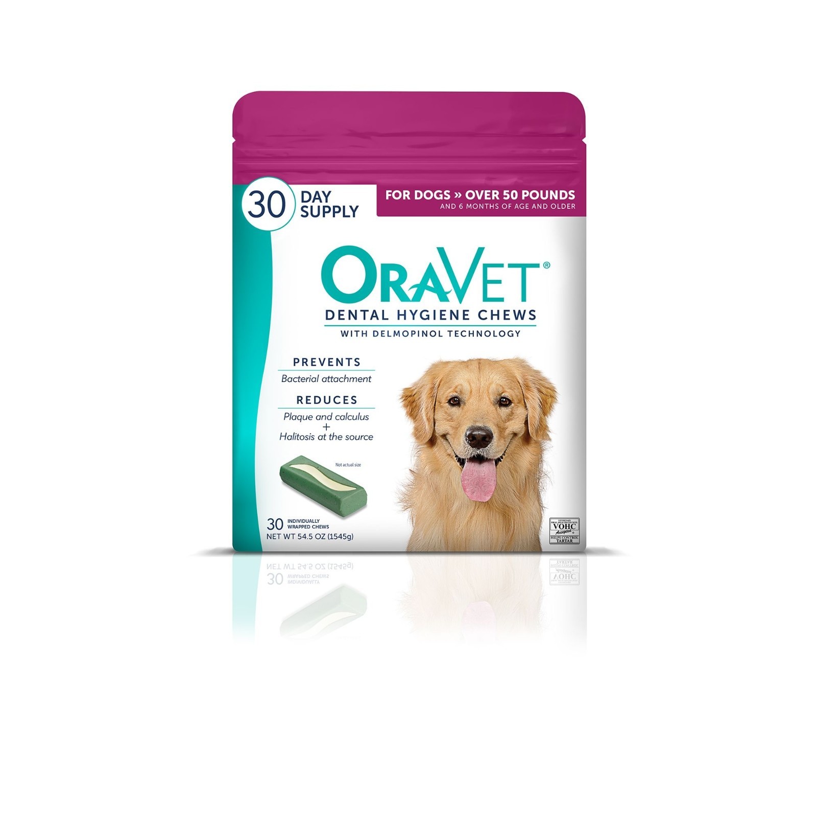 OraVet Dog Dental Hygiene Chews – Oral Care, Large Dogs over 50 lbs, 30 Count
