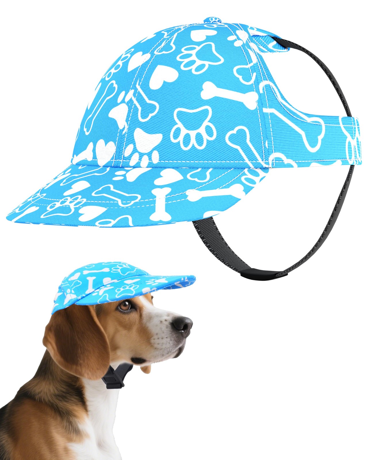 PET SHOW Dog Baseball Cap Paw Print Visors for Small Doggy XX-Small, Blue