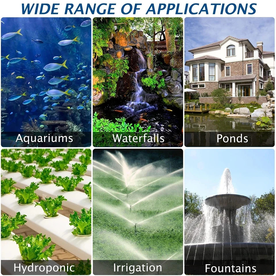 WaterRebirth PS5700 High Flow Large Fountain Submersible Water Pond Pump 5700GPH