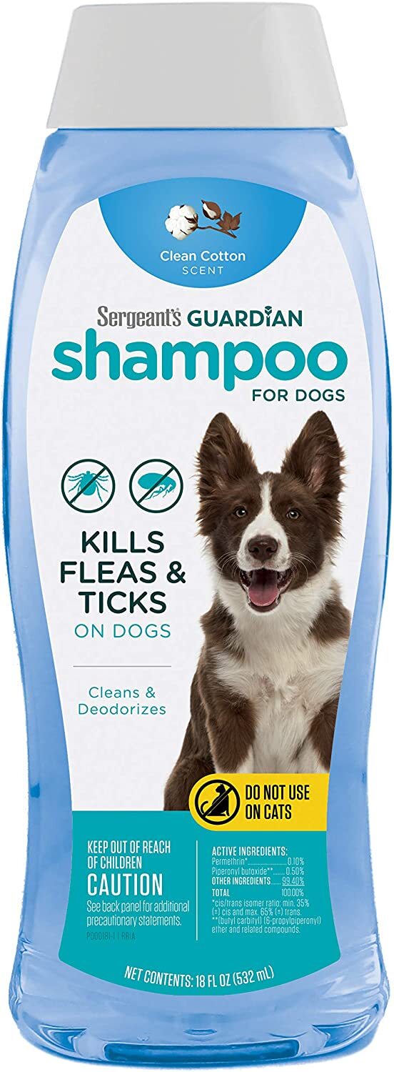 Dog Flea And Tick Treatment Shampoo With Scent Clean Cotton For Dogs 18 Ounces