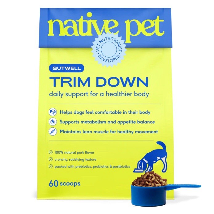Native Pet Trim Down Dog Supplement 60 Scoops 12.7oz Weight Mgmt EXP 02/2027 NEW