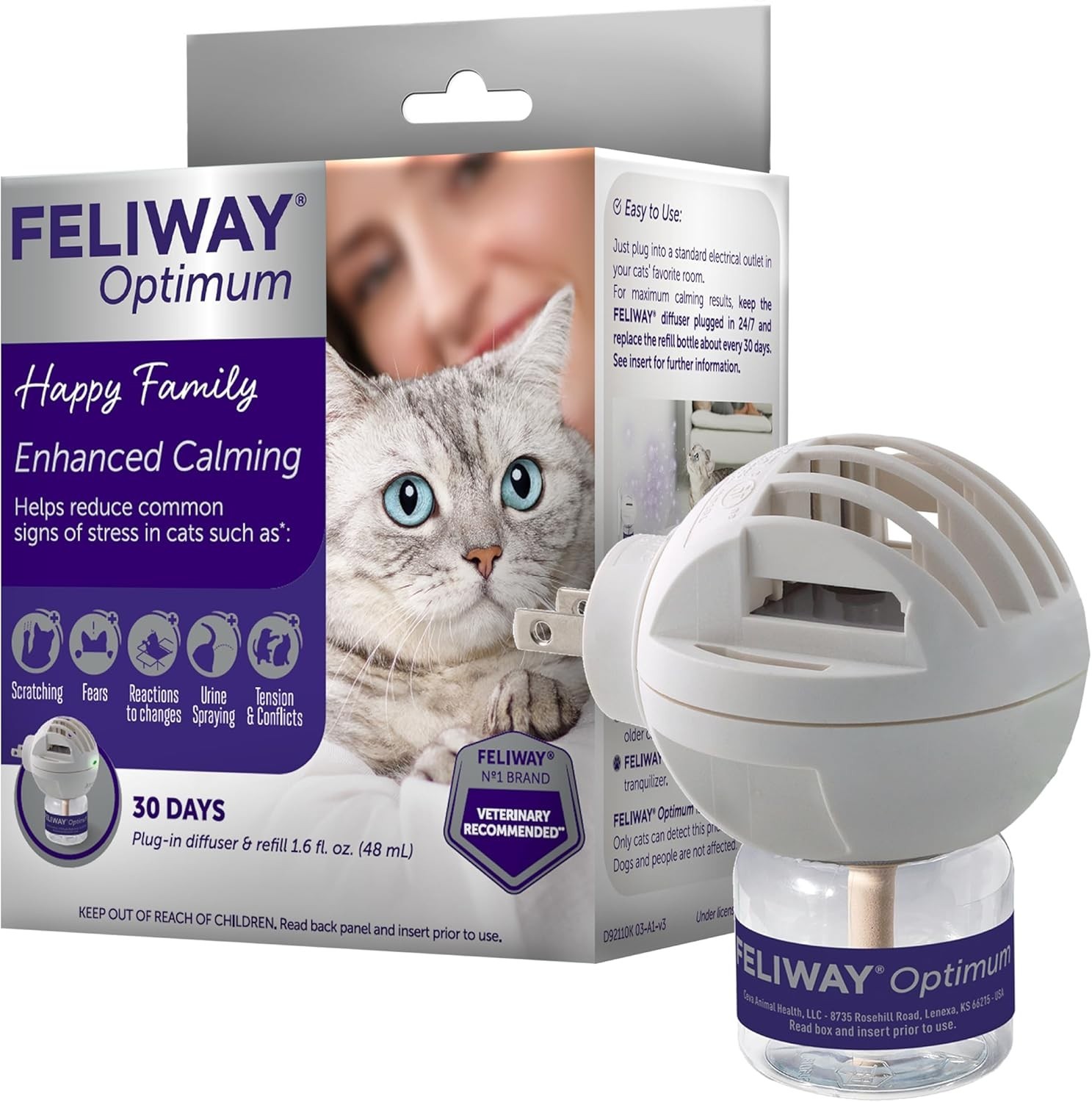 48ml Cat Calming Diffuser Kit – Drug-Free Solution for Stress Relief in Cats