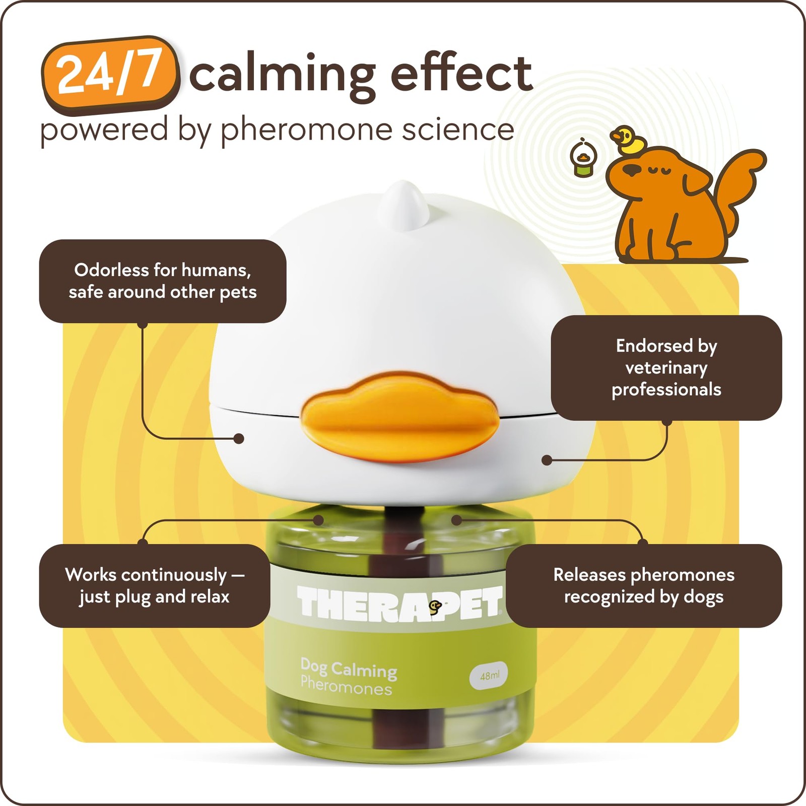 Dog Calming Diffuser – for Stress, Destructive Behavior, Pee Accidents, Separ…
