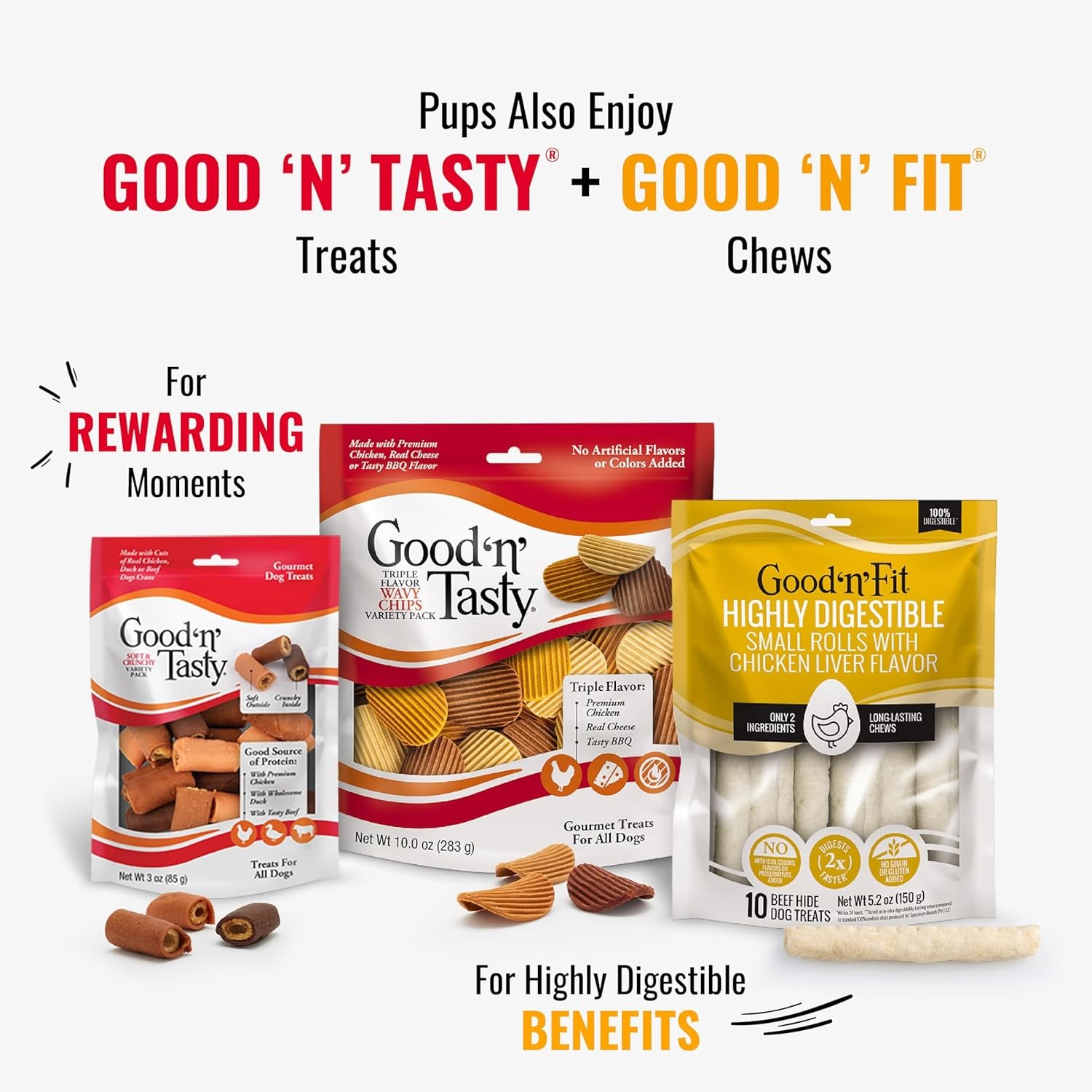 Good ‘n’ Fun Triple Flavor Kabobs Chews for All Dogs-24 Ounces