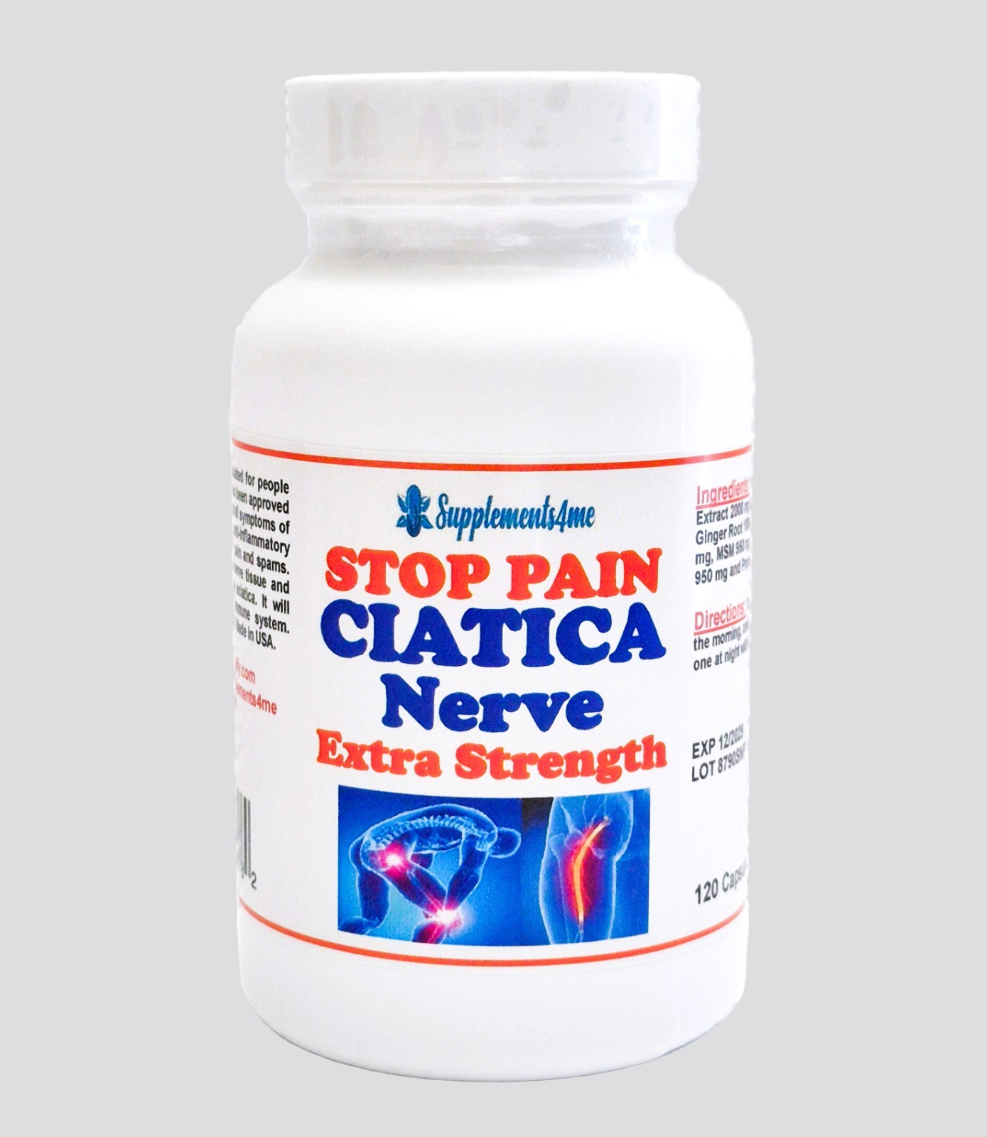 STOP SCIATICA NERVE PAIN – MADE IN USA – 120 CAPS