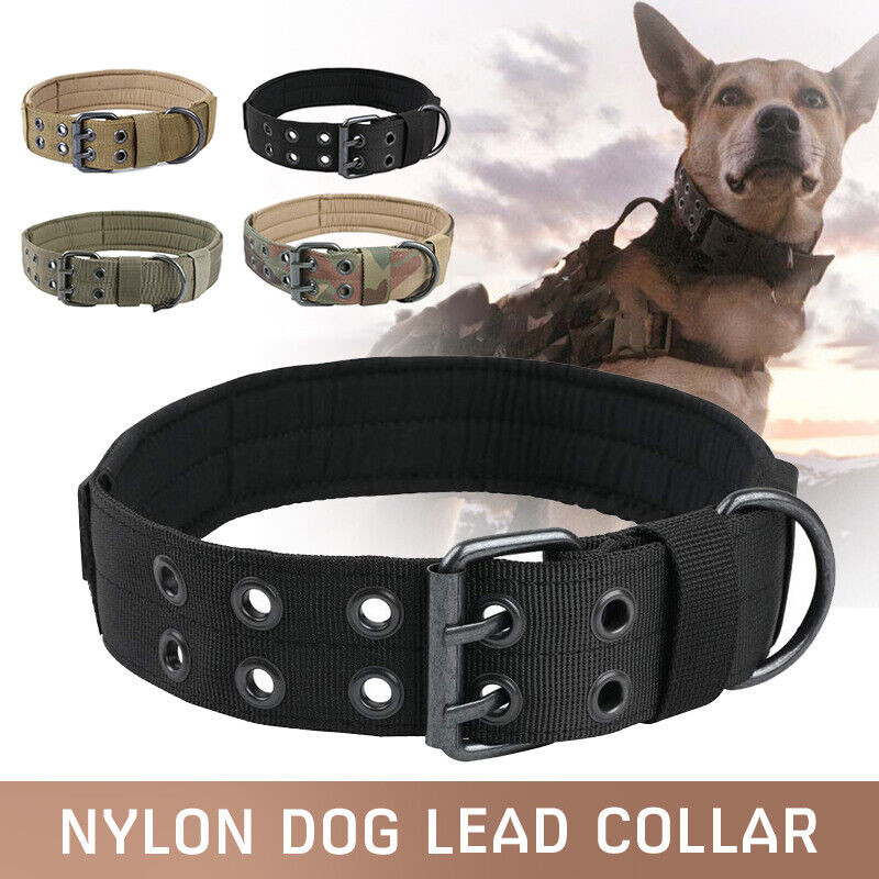 2″ Wide Tactical Heavy Duty Nylon Large Dog Collar K9 Military With Metal Buckle