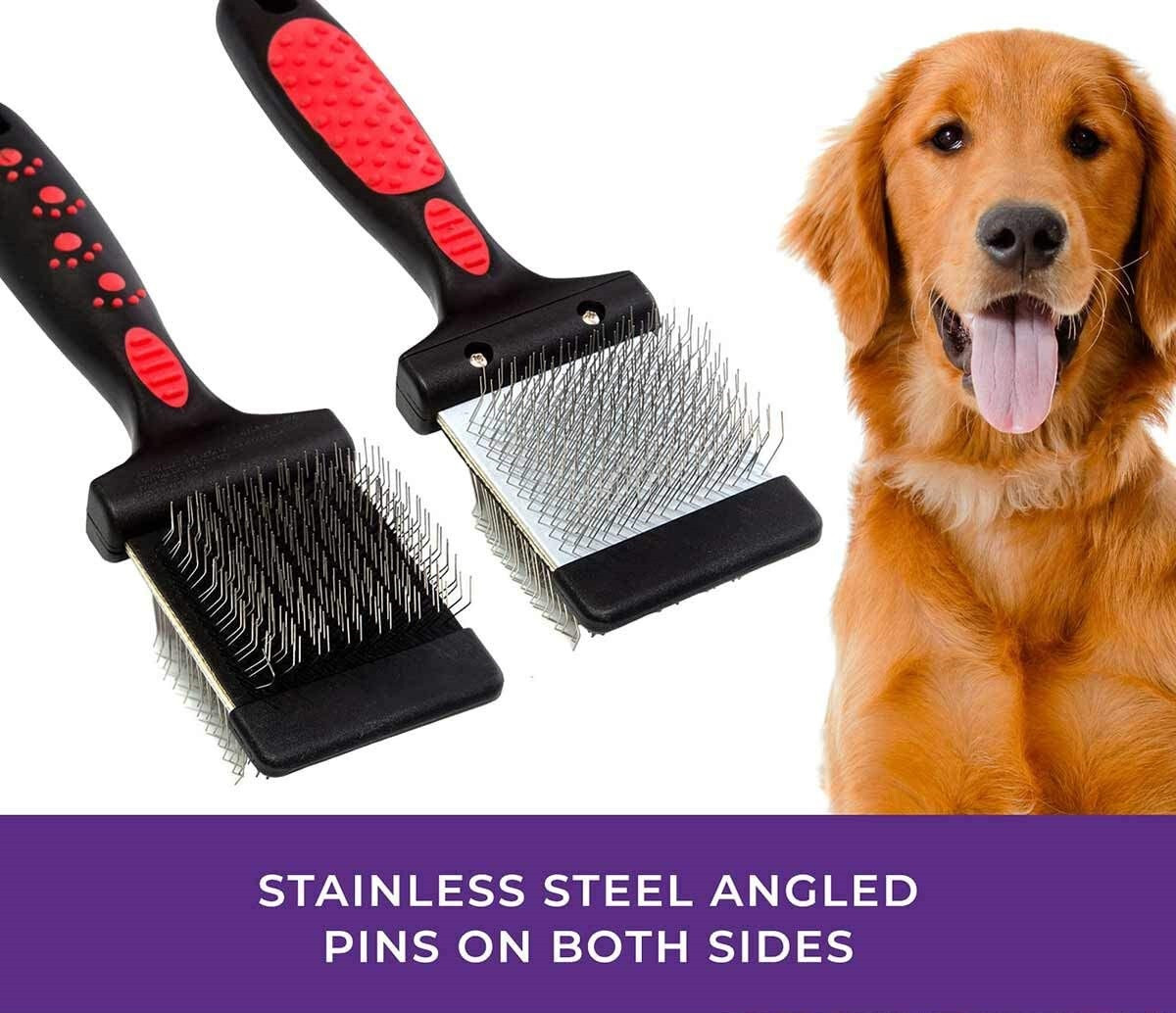PRO Pet FIRM Single-Wide DOUBLE-SIDED FLEXIBLE SLICKER BRUSH Dog Cat Mat Breaker