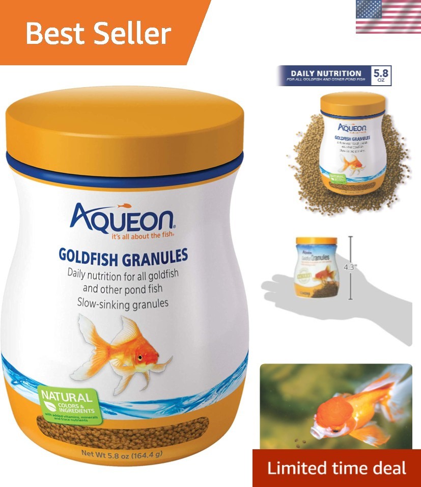 All Life Stages Goldfish Food 5.8oz – Slow Sinking Granules for Healthy Fish