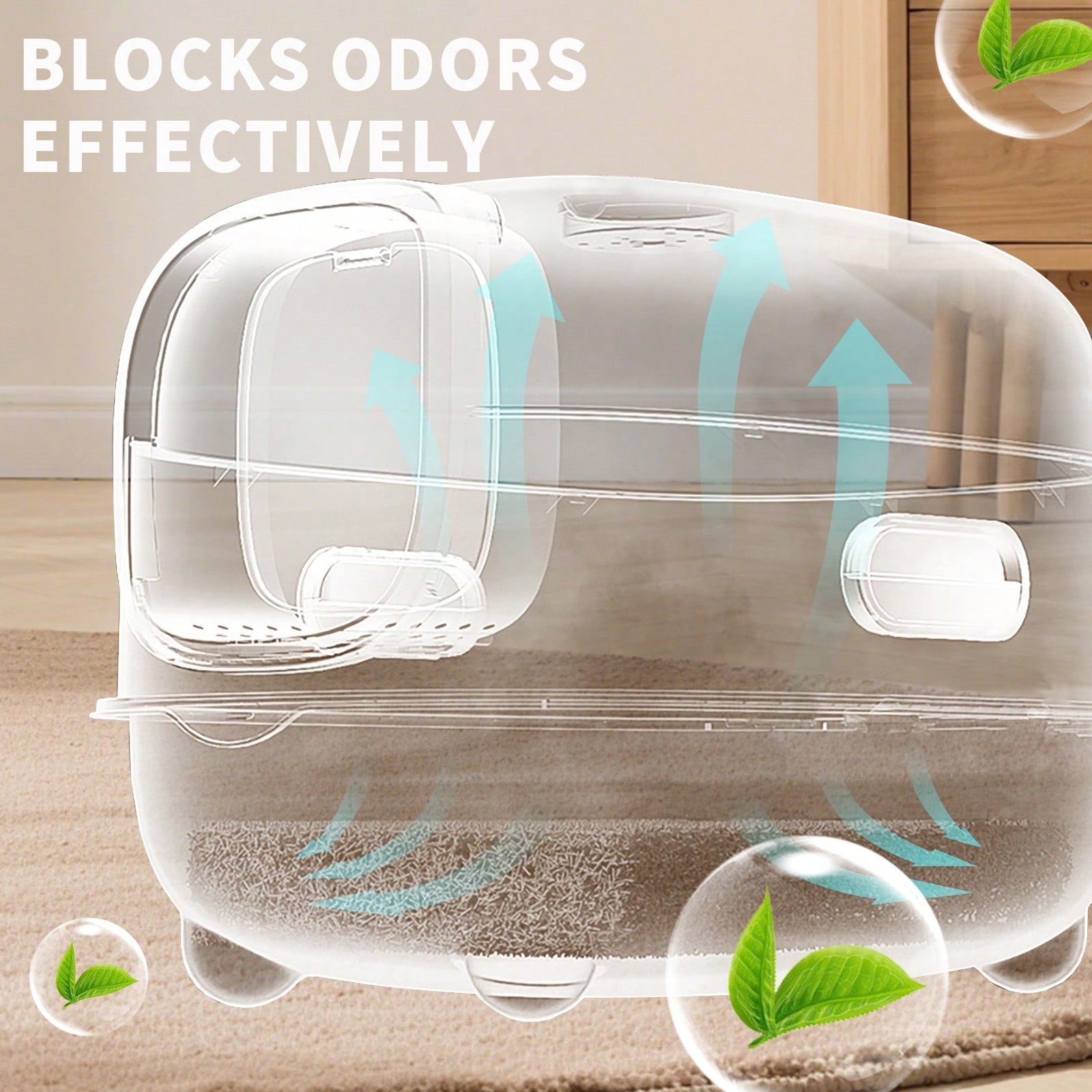 Extra Large Enclosed Cat Litter Box and Litter Scoop Anti-Splashing XL