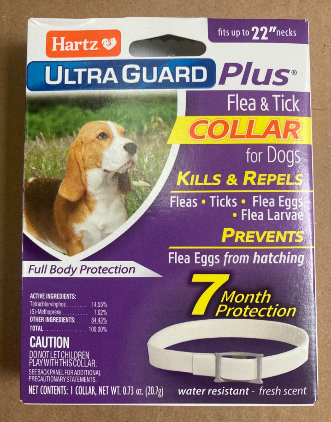New / Sealed Hartz Ultra Guard Plus Flea & Tick Collar For DOGS ~ Up to 22” Neck