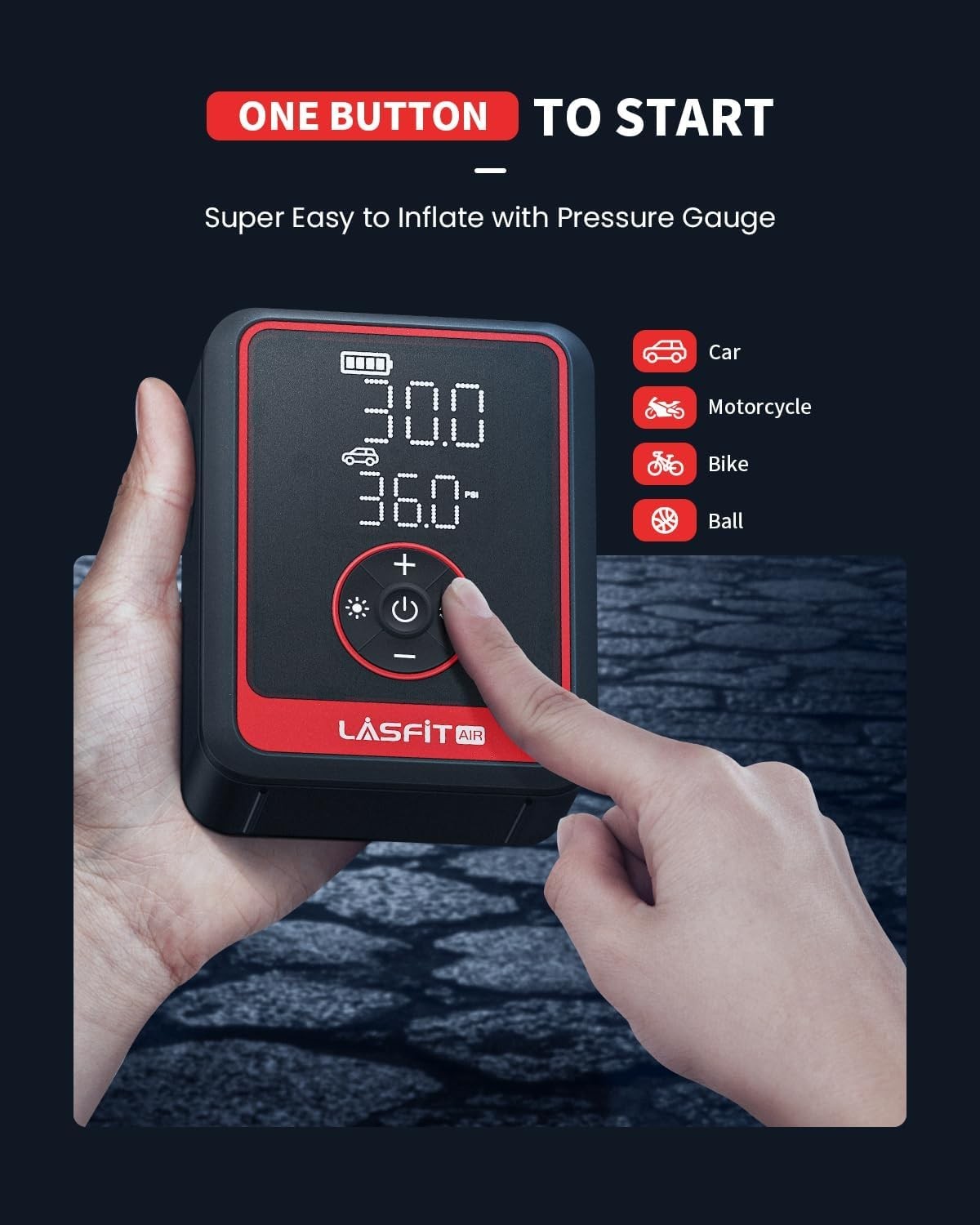 LASFIT CR1 Pro Tire Inflator Portable Air Compressor [3X Fast Infla… Fast Ship