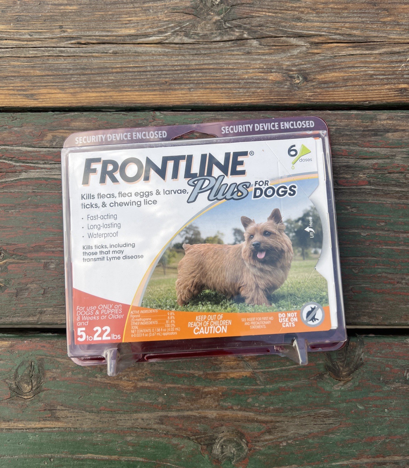 6-Doses FRONTLINE Plus for Dogs 5-22lbs Flea & Tick Control Waterproof