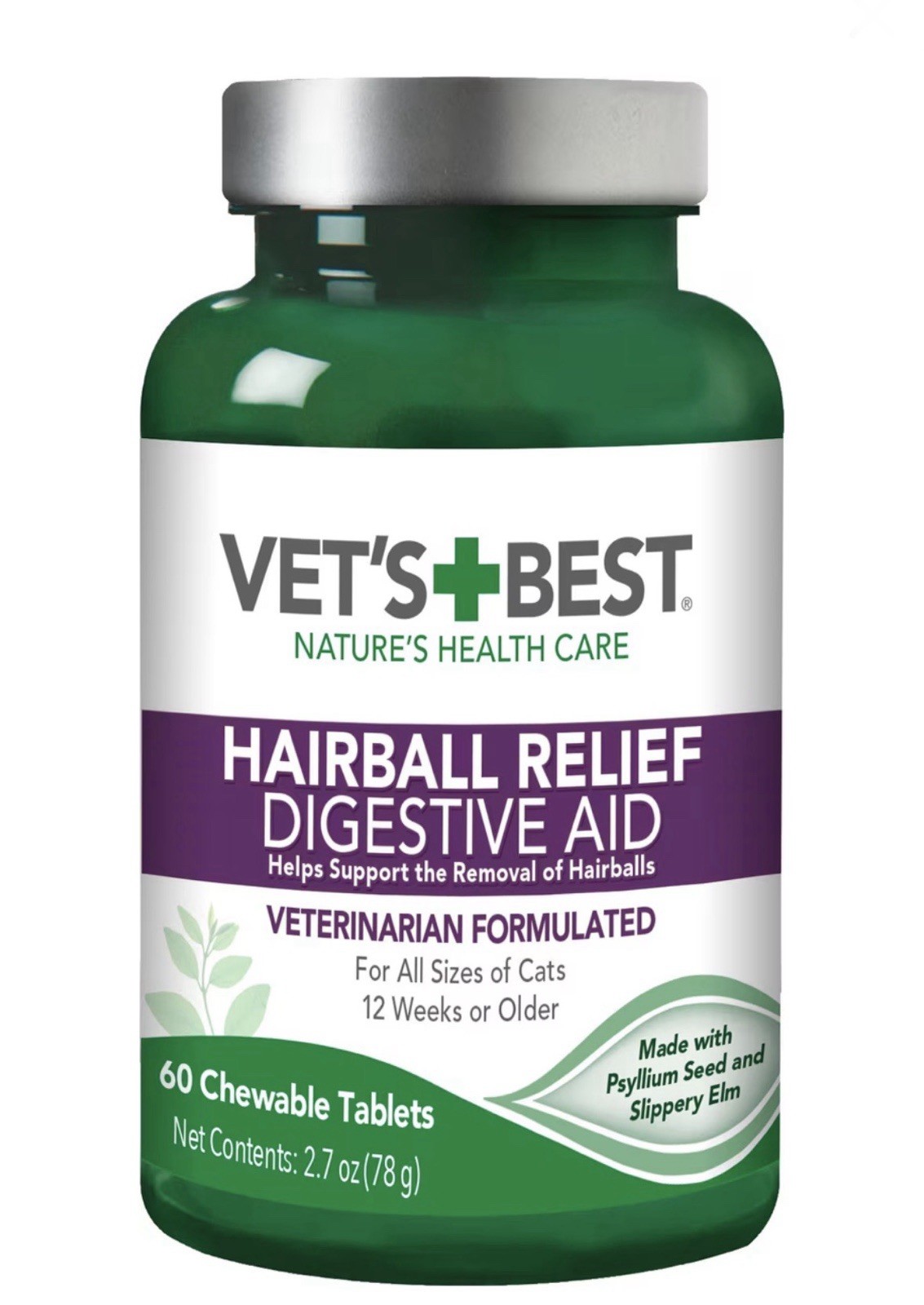 Vet’s Best Cat Hairball Relief Digestive Aid, 60 Chewable Tablets – 02/2027
