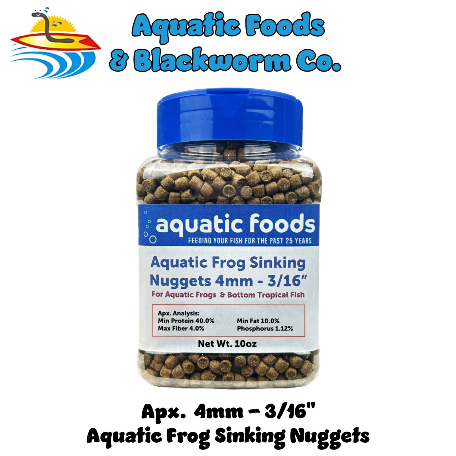 4mm Aquatic Frog Sinking Nuggets for Aquatic Frogs & Bottom Tropical Fish