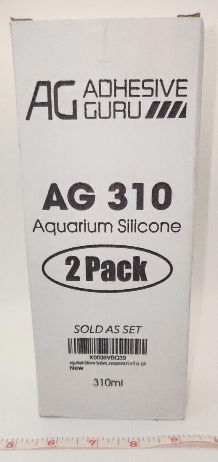 Adhesive Guru AG310 Aquarium Silicone 2 Pack 10.4 Fl Oz Tubes